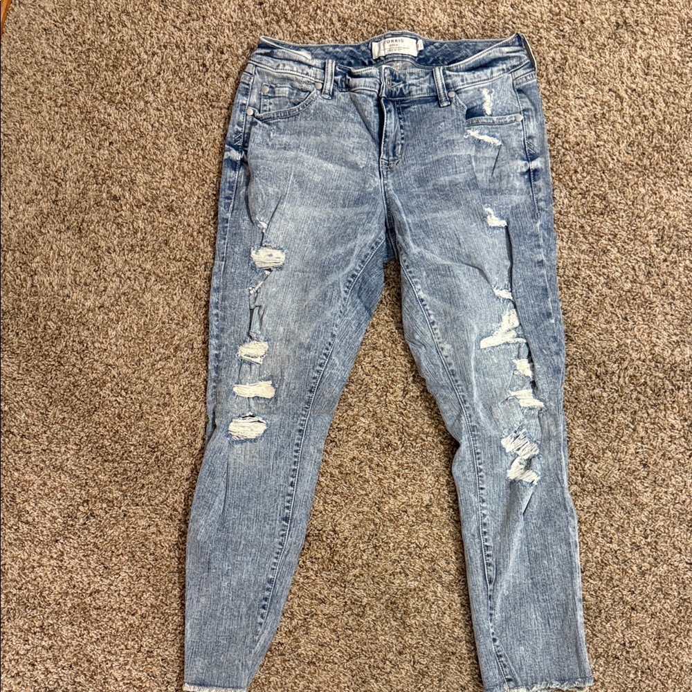 Torrid Light Blue Distressed Skinny Jeans